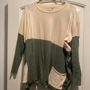 Cozy two tone sweater